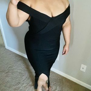 Mielun Womens Off Shoulder Slit Side Bandage